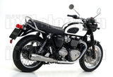 Dual Exhaust System With Sound Certification Pro-Racing Nichrom Stainless Steel - Arrow Special Parts Compatible With Triumph Bonneville T120 (2016-2019)