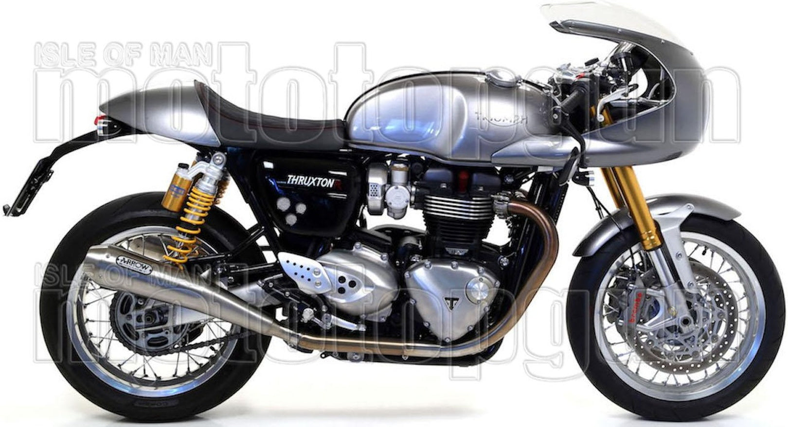 Dual Exhaust System With Sound Certification Pro-Racing Nichrom Stainless Steel - Arrow Special Parts Compatible With Triumph Thruxton 1200 R (2017-2020)
