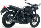 Doppio Terminale Di Scarico Con Omologazione Suono Pro-Racing Nichrom Nero Acciaio - Arrow Special Parts Compatibile Con Triumph Bonneville T120 (2016-2019)