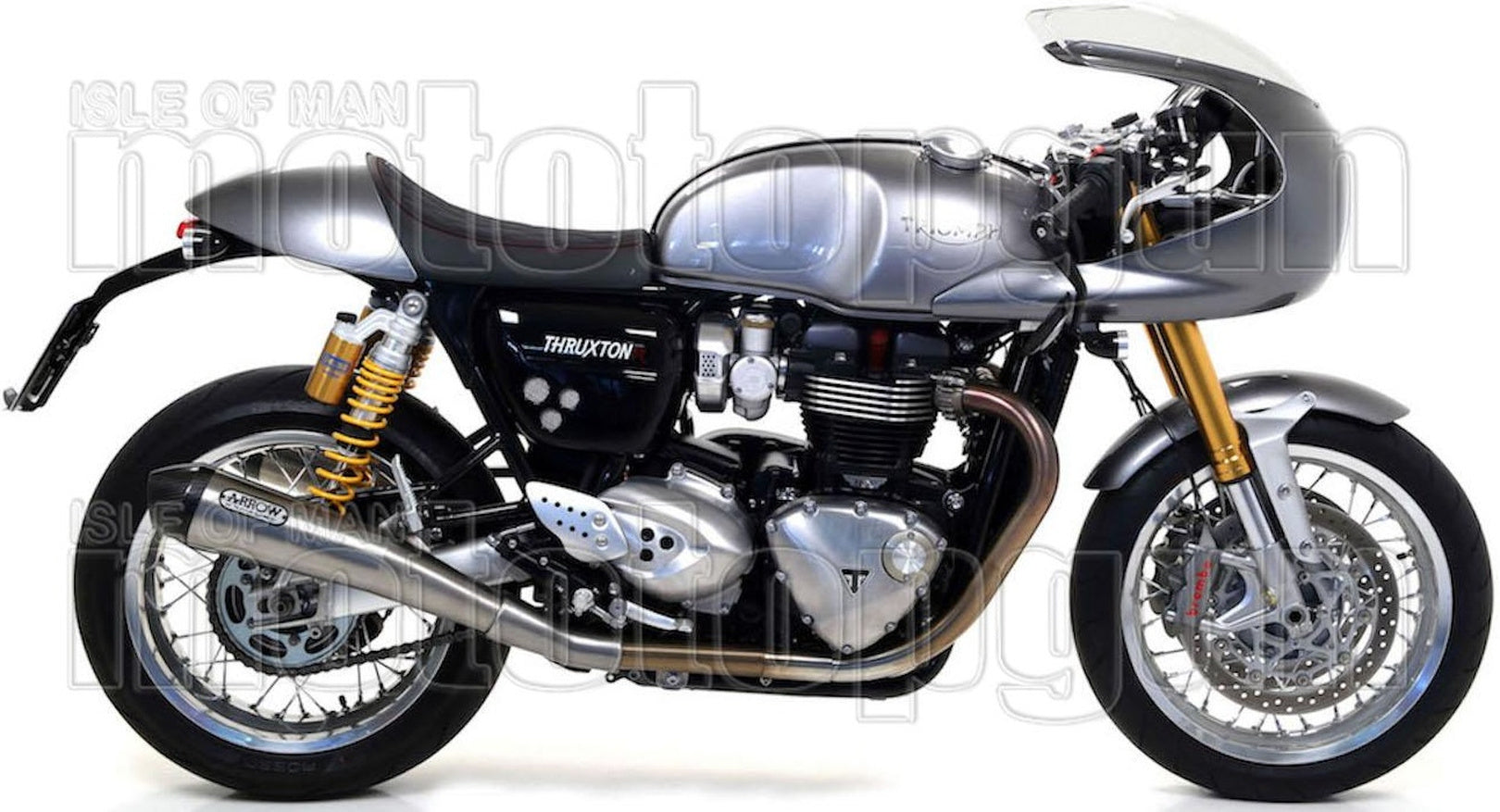 Dual Exhaust System With Sound Certification Pro-Racing Nichrom Carbon - Arrow Special Parts Compatible With Triumph Thruxton 1200 (2016-2020)