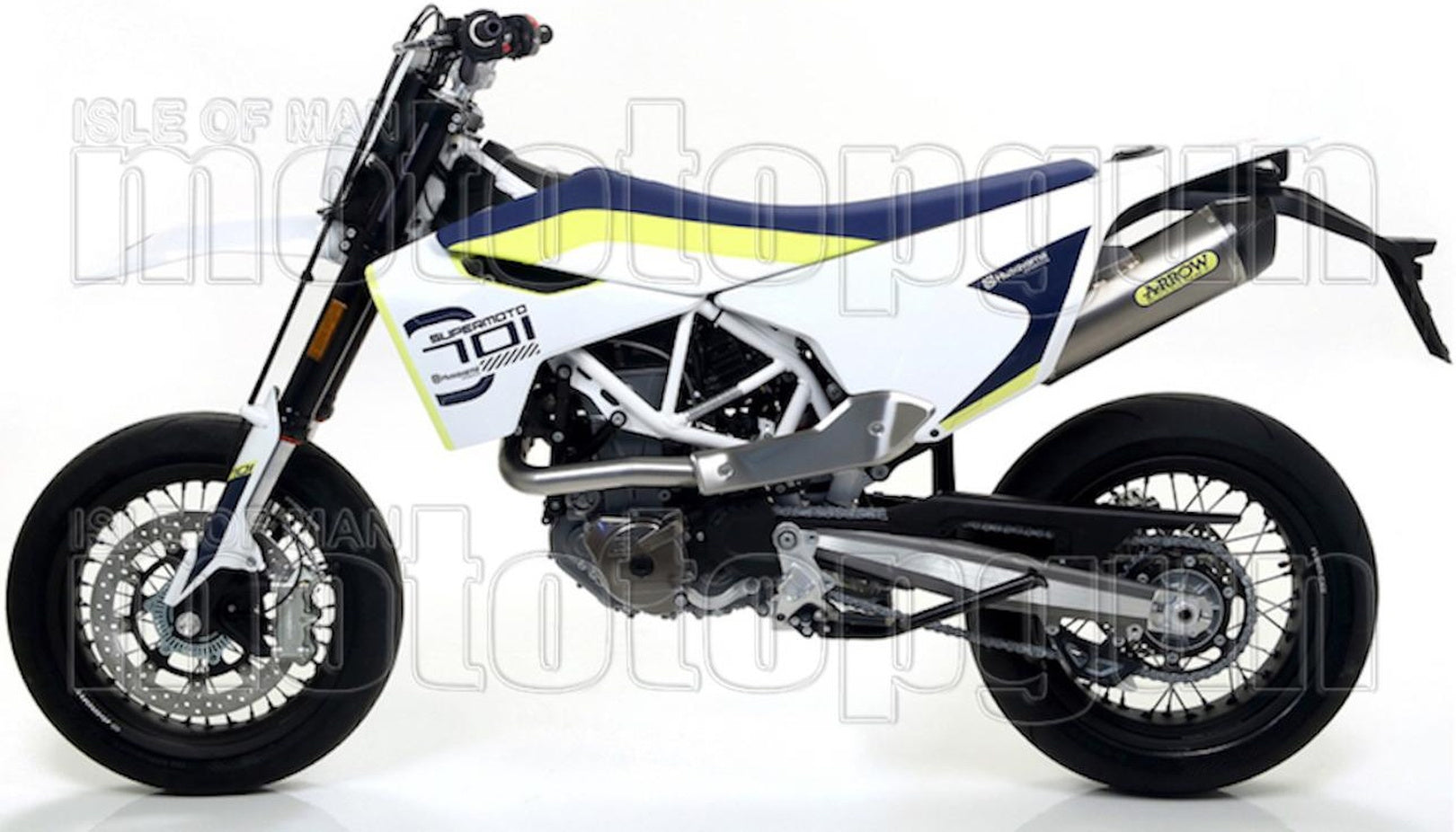 Catalytic Exhaust Tip With Sound Certification Race-Tech Aluminium Carbon - Arrow Special Parts Compatible With Husqvarna 701 Enduro (2017-2020)