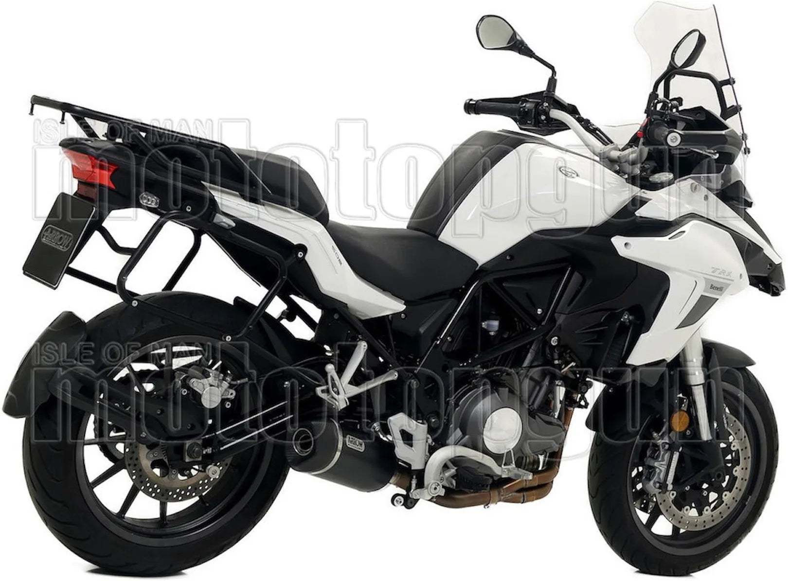 Terminale Di Scarico Con Omologazione Suono Race-Tech Alluminio Nero Carbonio - Arrow Special Parts Compatibile Con Benelli Trk 502 (2017-2020)