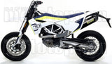 Complete Non-Catalytic Exhaust System With Sound Certification Race-Tech Black Aluminium Carbon - Arrow Special Parts Compatible With Husqvarna 701 Enduro (2017-2020)