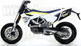 Impianto Di Scarico Completo Catalizzato E Con Omologazione Suono Race-Tech Alluminio Nero Carbonio - Arrow Special Parts Compatibile Con Husqvarna 701 Supermoto (2017-2020)
