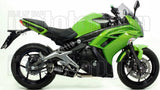 Impianto Di Scarico Completo Non Catalizzato E Con Omologazione Suono Race-Tech Alluminio Nero Carbonio - Arrow Special Parts Compatibile Con Kawasaki Er-6 F (2012-2016)