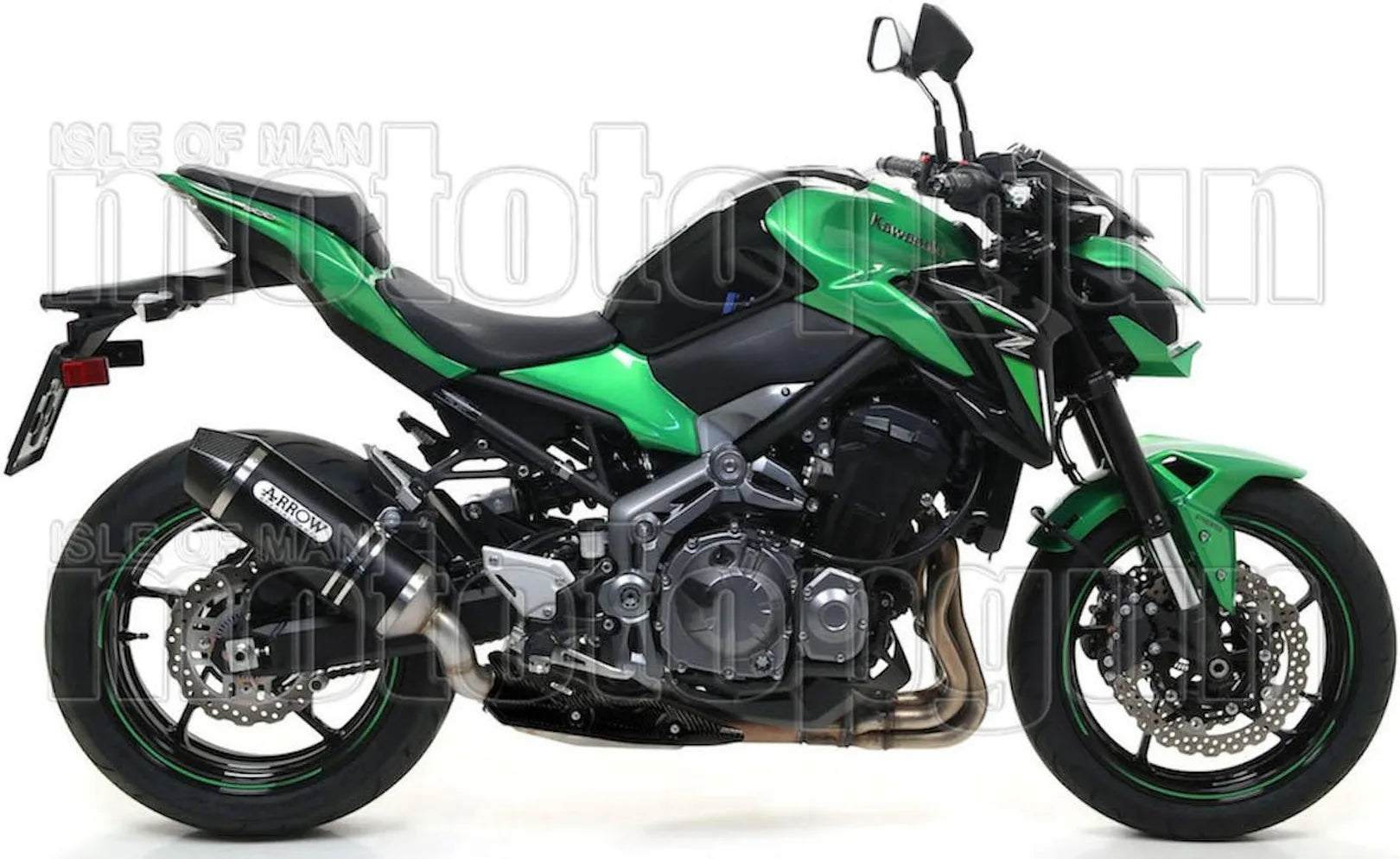 Impianto Di Scarico Completo Non Catalizzato E Con Omologazione Suono Race-Tech Alluminio Nero Carbonio - Arrow Special Parts Compatibile Con Kawasaki Z 900 A2 (2019-2024)