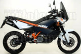 Doppio Terminale Di Scarico Non Catalizzato Con Omologazione Suono Race-Tech Alluminio Nero Carbonio - Arrow Special Parts Compatibile Con Ktm 990 Adventure (2006-2014)