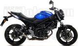 Impianto Di Scarico Completo Non Catalizzato E Con Omologazione Suono Race-Tech Alluminio Nero Carbonio - Arrow Special Parts Compatibile Con Suzuki Sv 650 (2016-2024)