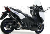Impianto Di Scarico Completo Non Catalizzato E Con Omologazione Suono Race-Tech Alluminio Nero Carbonio - Arrow Special Parts Compatibile Con Yamaha Xp 530 T-Max (2017-2019)