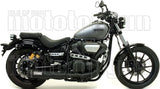 Terminale Di Scarico Con Omologazione Suono Rebel Alluminio Nero Carbonio - Arrow Special Parts Compatibile Con Yamaha Xv 950 R (2014-2016)