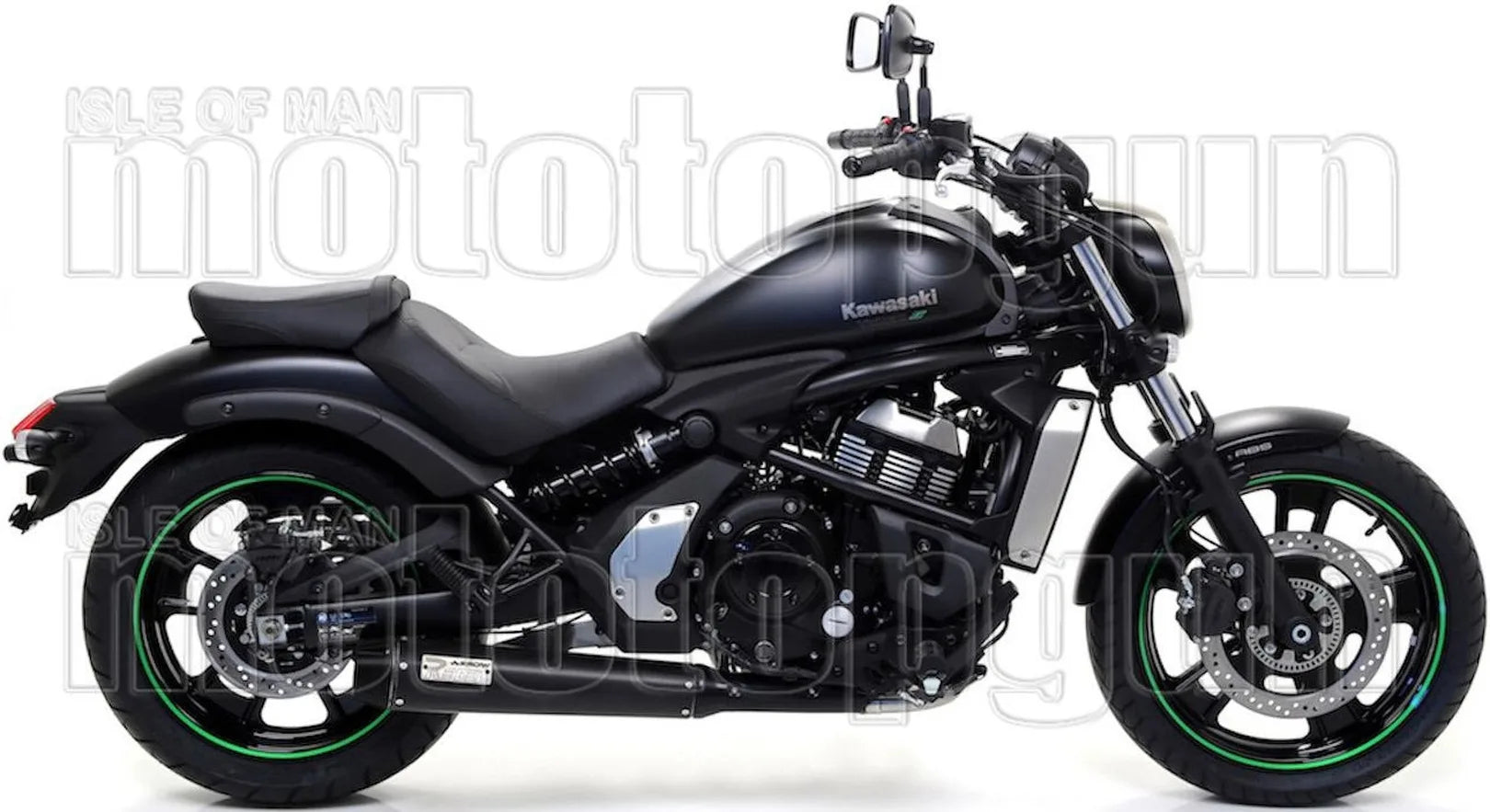 Impianto Di Scarico Completo Catalizzato E Con Omologazione Suono Rebel Alluminio Nero Carbonio - Arrow Special Parts Compatibile Con Kawasaki Vulcan 650 S (2017-2020)