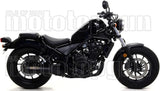 Terminale Di Scarico Con Omologazione Suono Rebel Alluminio Nero Carbonio - Arrow Special Parts Compatibile Con Honda Cmx 500 Rebel (2017-2024)