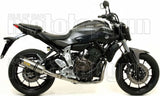Impianto Di Scarico Completo Non Catalizzato E Con Omologazione Suono Thunder Titanio Carbonio - Arrow Special Parts Compatibile Con Yamaha Mt-07 (2014-2020)