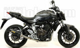 Complete Non-Catalytic Exhaust System With Sound Certification Thunder Carbon Carbon - Arrow Special Parts Compatible With Yamaha Mt-07 (2014-2020)