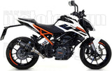 Terminale Di Scarico Con Omologazione Suono Thunder Alluminio Nero Carbonio - Arrow Special Parts Compatibile Con Ktm 125 Duke (2017-2020)