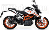 Terminale Di Scarico Con Omologazione Suono Thunder Alluminio Nero Carbonio - Arrow Special Parts Compatibile Con Ktm 390 Duke (2017-2020)