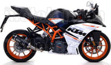 Terminale Di Scarico Non Catalizzato E Con Omologazione Suono Thunder Alluminio Nero Carbonio - Arrow Special Parts Compatibile Con Ktm Rc 125 (2017-2020)
