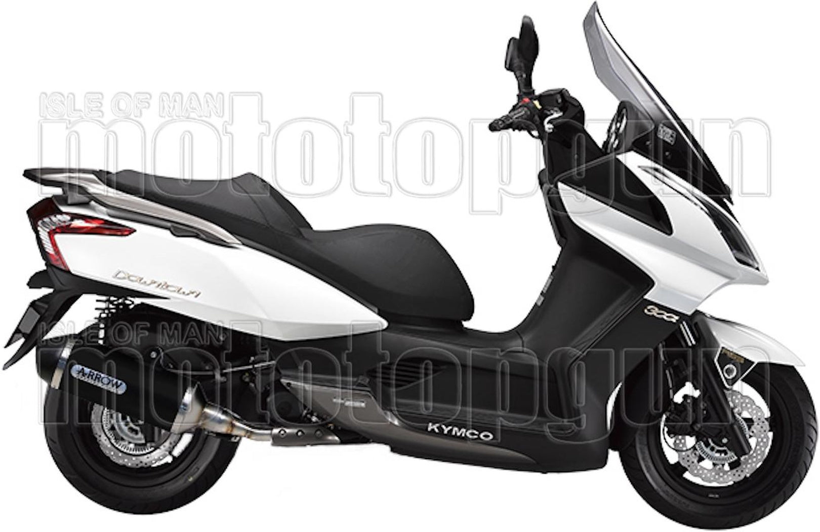 Complete Non-Catalytic Exhaust System With Sound Certification Urban Black Aluminium Stainless Steel Black - Arrow Special Parts Compatible With Kymco Downtown 125 I (2009-2016)