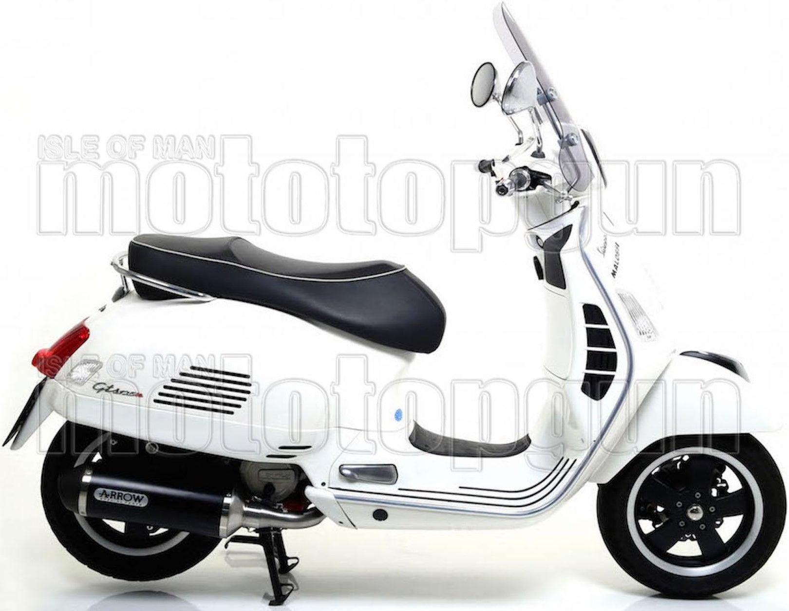 Complete Non-Catalytic Exhaust System With Sound Certification Urban Black Aluminium Stainless Steel Black - Arrow Special Parts Compatible With Piaggio Vespa Gts 125 (2008-2016)