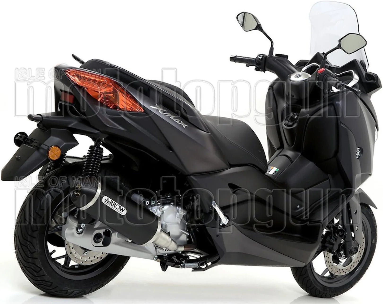Terminale Di Scarico Catalizzato E Con Omologazione Suono Urban Alluminio Nero Acciaio Nero - Arrow Special Parts Compatibile Con Yamaha X-Max 400 (2017-2020)