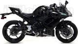 Impianto Di Scarico Completo Catalizzato E Con Omologazione Suono X-Kone Nichrom Nero Carbonio - Arrow Special Parts Compatibile Con Kawasaki Z 650 (2017-2020)