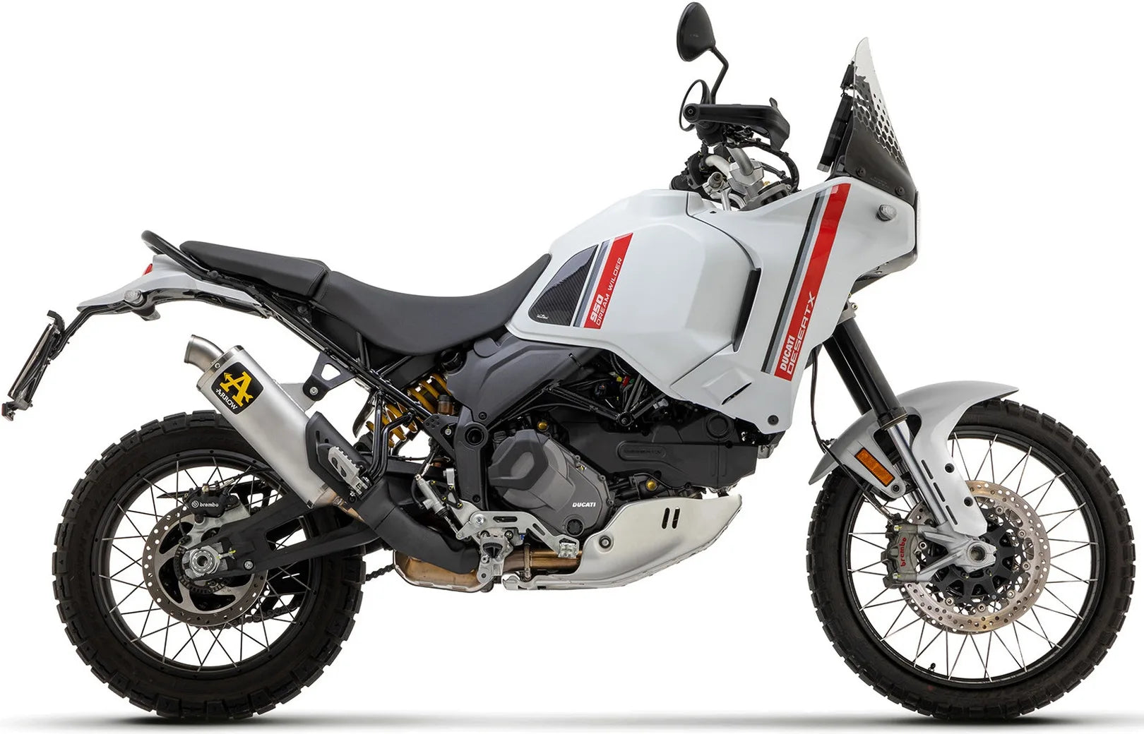 Terminale Di Scarico Con Omologazione Suono Indy-Race Titanio Acciaio - Arrow Special Parts Compatibile Con Ducati Desert-X 950 (2022-2025)