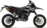 Exhaust Tip With Noise Certification Thunder Black Aluminium Carbon - Arrow Special Parts Compatible With Aprilia Rx - Sx 125 (2021-2024)