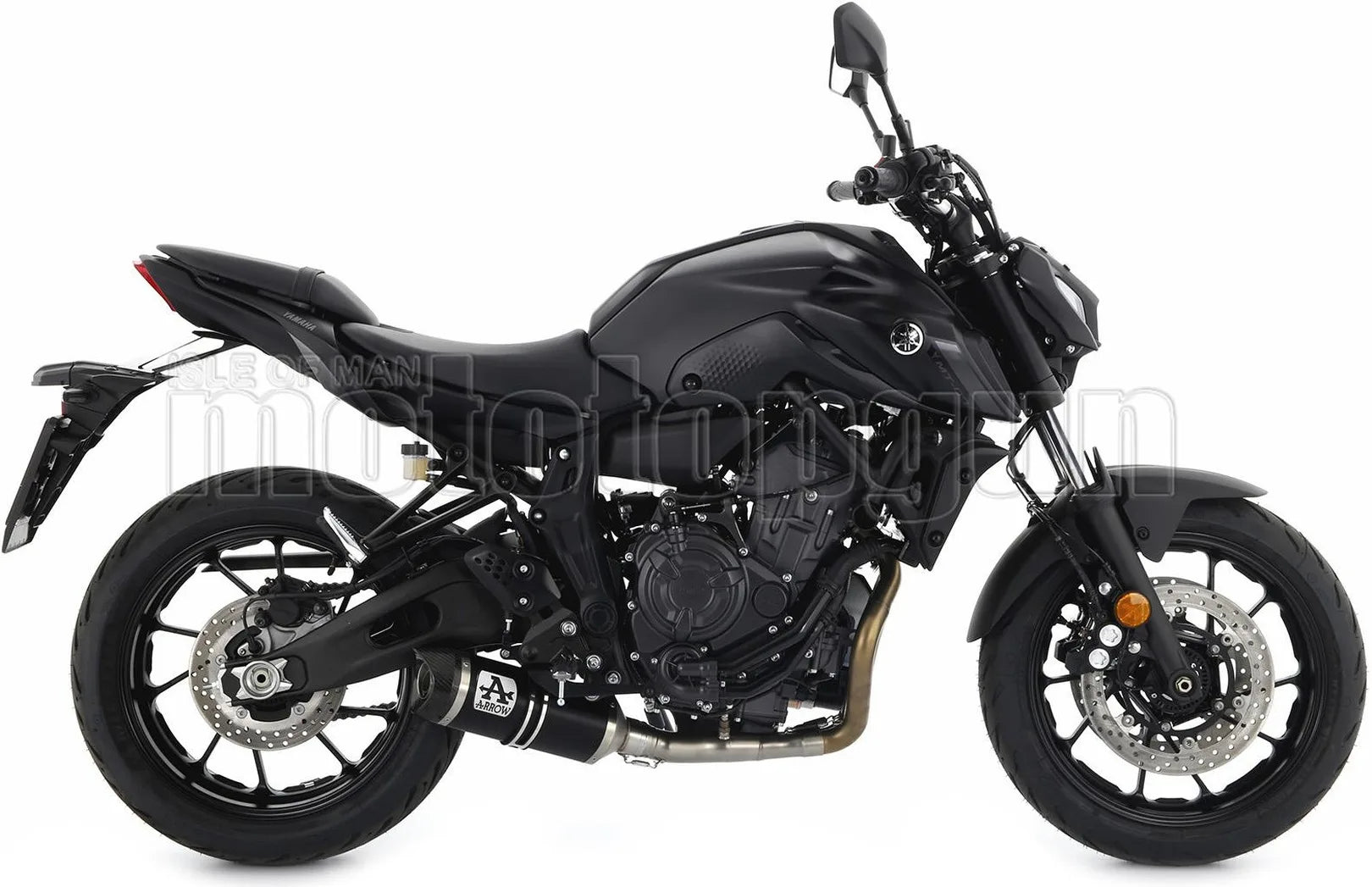 Impianto Di Scarico Completo Non Catalizzato E Con Omologazione Suono Thunder Alluminio Nero Carbonio - Arrow Special Parts Compatibile Con Yamaha Mt-07 (2021-2024)