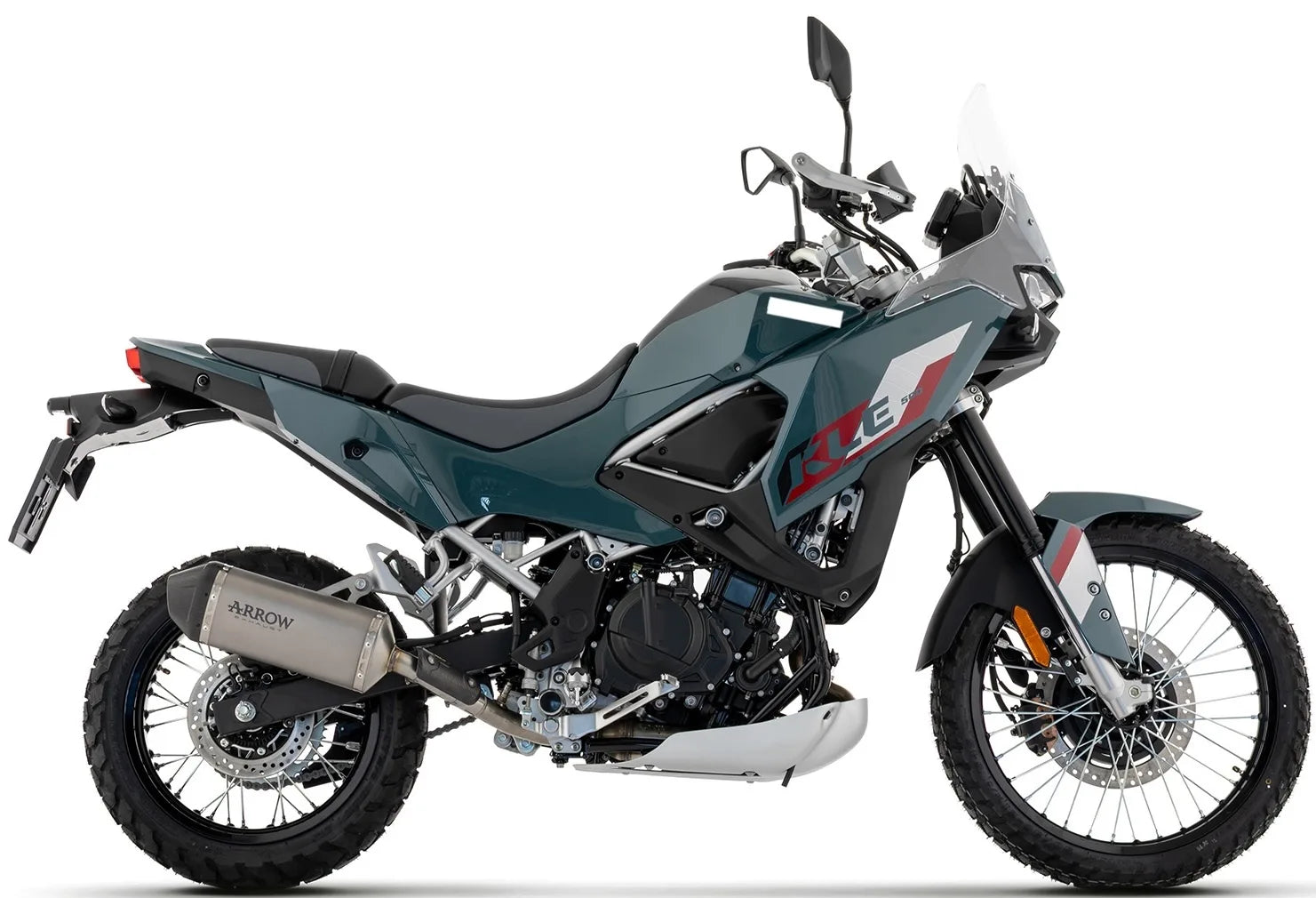 Impianto Di Scarico Completo Non Catalizzato E Con Omologazione Suono Explorer Titanio Fondello Carby - Arrow Special Parts Compatibile Con Kawasaki Kle 500 (2026)