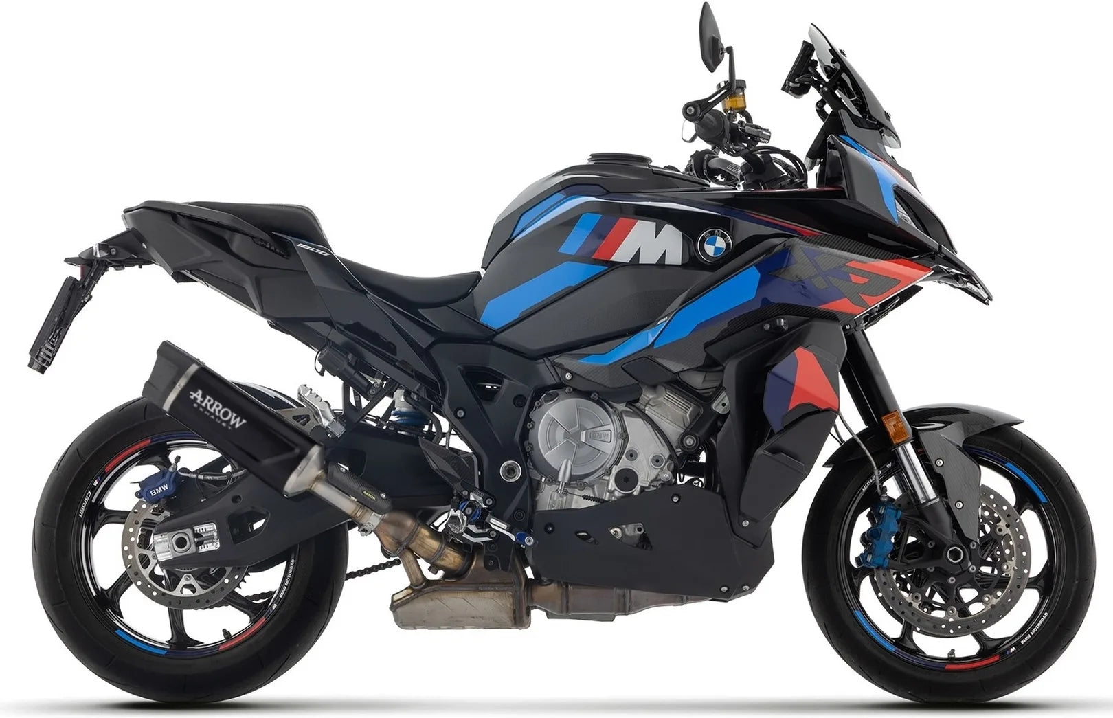 Impianto Di Scarico Completo Non Catalizzato E Con Omologazione Suono Indy-Race Evo Alluminio Nero Fondello Carby - Arrow Special Parts Compatibile Con Bmw M 1000 Xr (2025-2026)