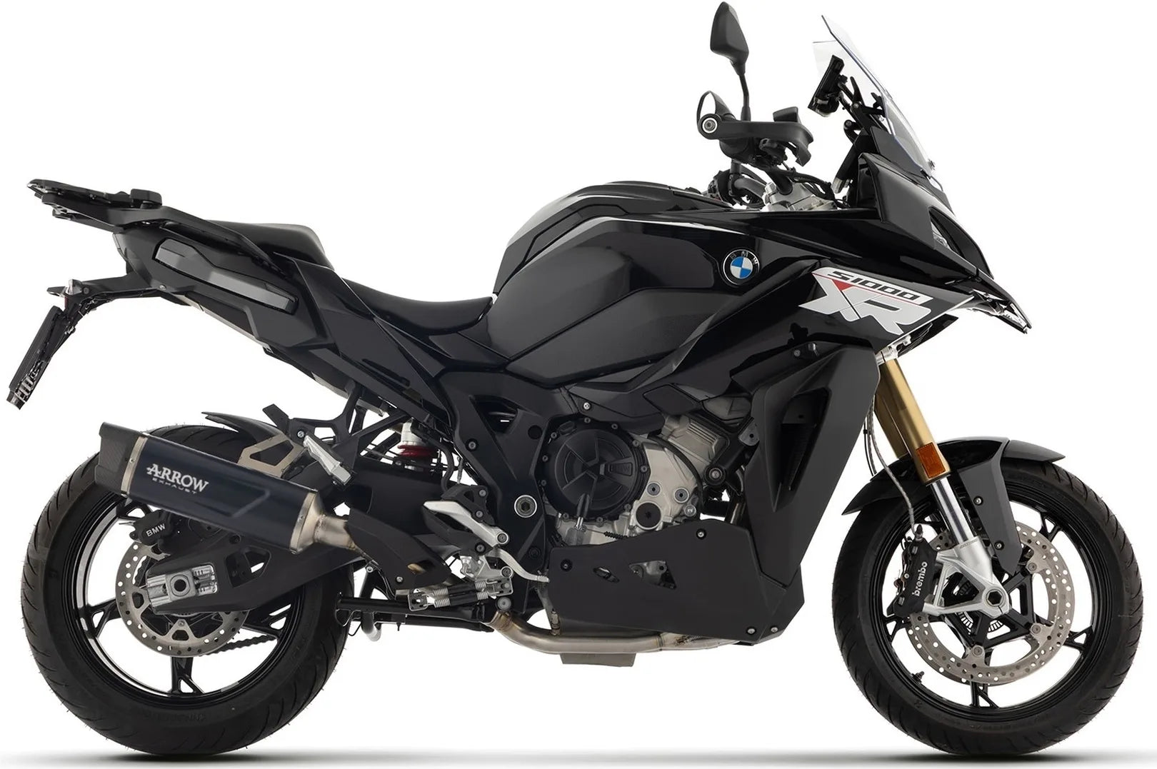 Impianto Di Scarico Completo Non Catalizzato E Con Omologazione Suono Indy-Race Evo Alluminio Nero Fondello Carby - Arrow Special Parts Compatibile Con Bmw S 1000 Xr (2024-2026)