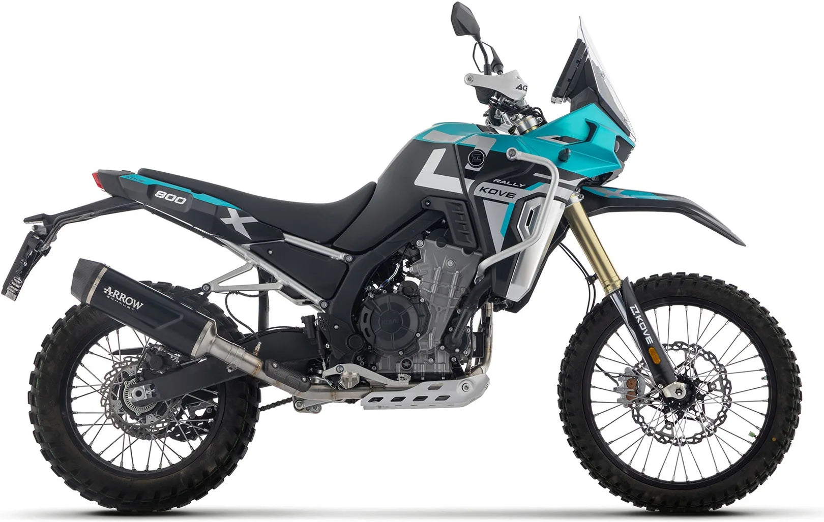 Impianto Di Scarico Completo Non Catalizzato E Con Omologazione Suono Indy-Race Evo Alluminio Nero Fondello Carby - Arrow Special Parts Compatibile Con Kove Moto 800 X Pro (2025-2026)
