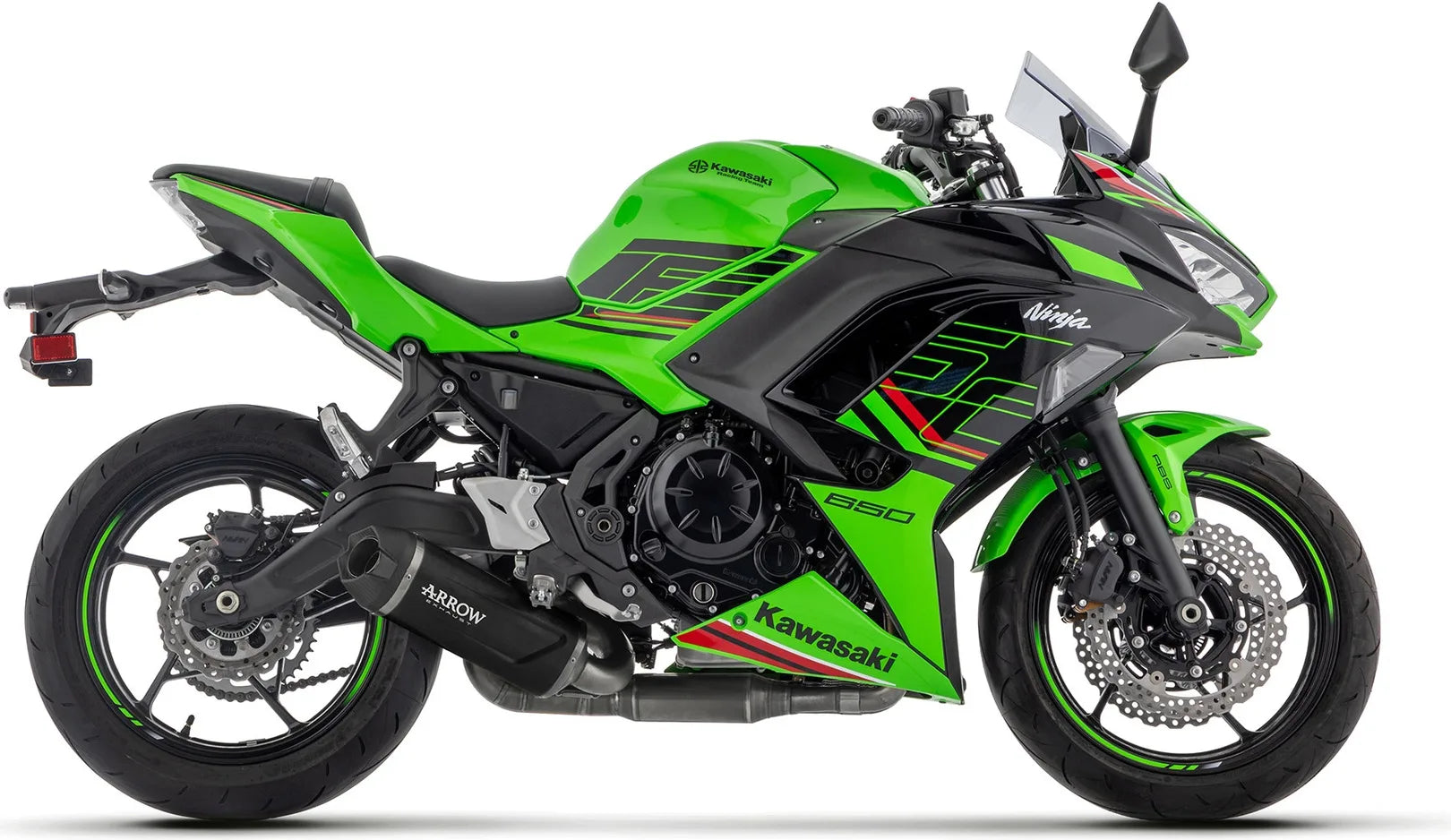 Impianto Di Scarico Completo Catalizzato E Con Omologazione Suono Indy-Race Evo Alluminio Nero Fondello Carby - Arrow Special Parts Compatibile Con Kawasaki Ninja 650 35Kw (2024-2026)