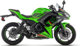 Impianto Di Scarico Completo Catalizzato E Con Omologazione Suono Indy-Race Evo Alluminio Nero Fondello Carby - Arrow Special Parts Compatibile Con Kawasaki Z 650 35Kw (2024-2026)