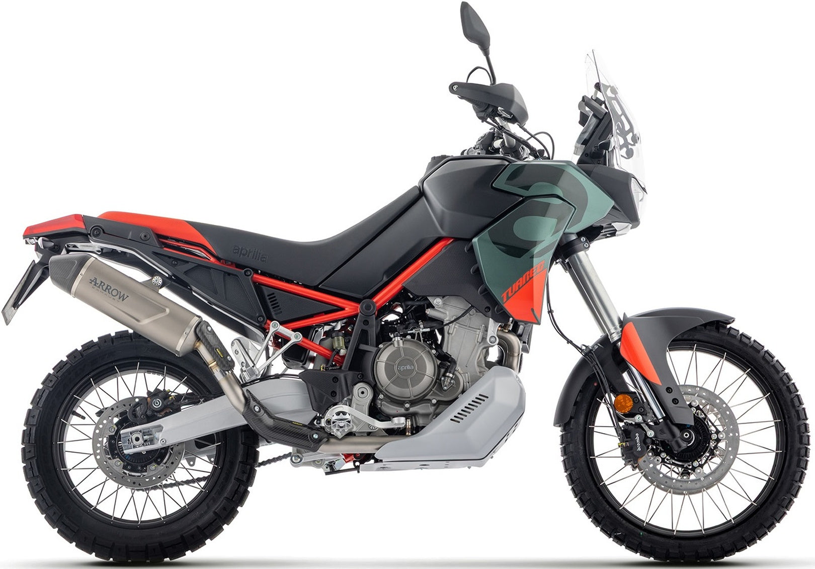 Complete Non-Catalytic Exhaust System With Sound Certification Indy-Race Evo Titanium - Arrow Special Parts Compatible With Aprilia Tuareg 660 (2025-2026)