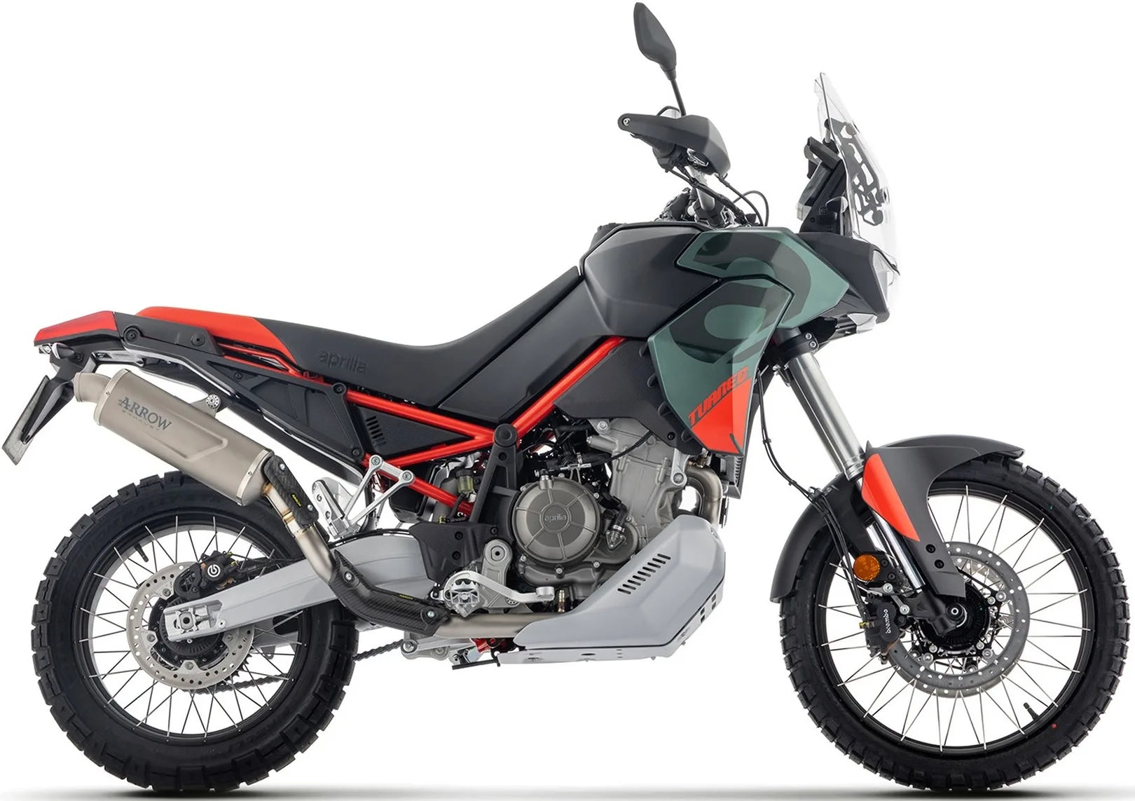 Terminale Di Scarico Con Omologazione Suono Indy-Race Evo Titanio Fondello Carby - Arrow Special Parts Compatibile Con Aprilia Tuareg 660 (2025-2026)