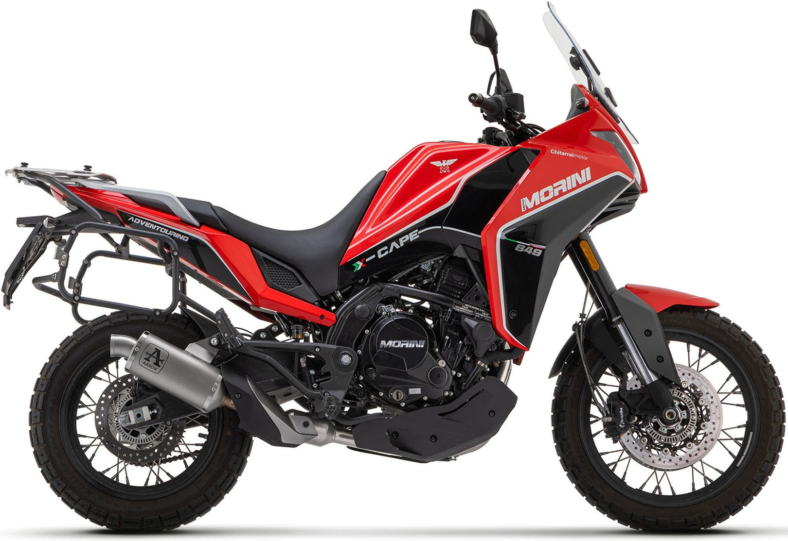Complete Non-Catalytic Exhaust System With Sound Certification Indy-Race Aluminium Stainless Steel - Arrow Special Parts Compatible With Moto Morini X-Cape 650 (2022-2025)