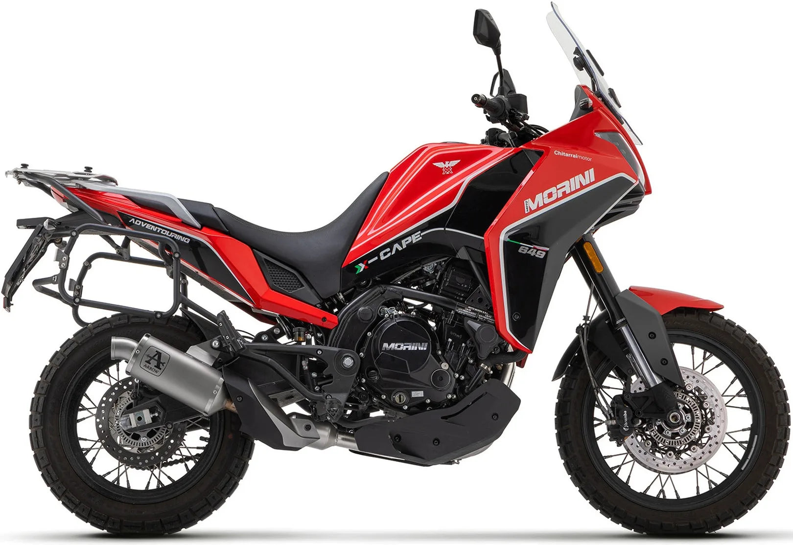 Impianto Di Scarico Completo Non Catalizzato E Con Omologazione Suono Indy-Race Alluminio Acciaio - Arrow Special Parts Compatibile Con Moto Morini X-Cape 650 (2022-2025)