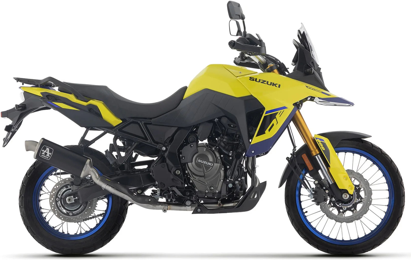 Impianto Di Scarico Completo Non Catalizzato E Con Omologazione Suono Indy-Race Alluminio Nero Fondello Inox - Arrow Special Parts Compatibile Con Suzuki V-Strom 800 De (2025-2026)