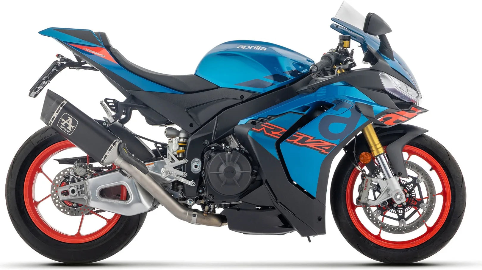 Terminale Di Scarico Senza Omologazione Suono Pista Full Titanio Nero Carbonio - Arrow Special Parts Compatibile Con Aprilia Tuono 1100 V4 (2021-2024)