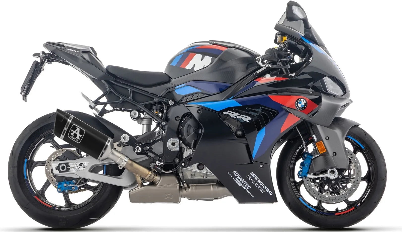 Impianto Di Scarico Completo Non Catalizzato E Con Omologazione Suono Pista Titanio Nero Fondello Carby - Arrow Special Parts Compatibile Con Bmw M 1000 Rr (2025-2026)