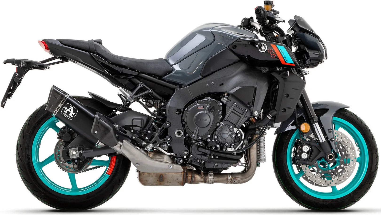 Impianto Di Scarico Completo Non Catalizzato E Senza Omologazione Suono Pista Titanio Nero Carbonio - Arrow Special Parts Compatibile Con Yamaha Mt-10 (2022-2024)