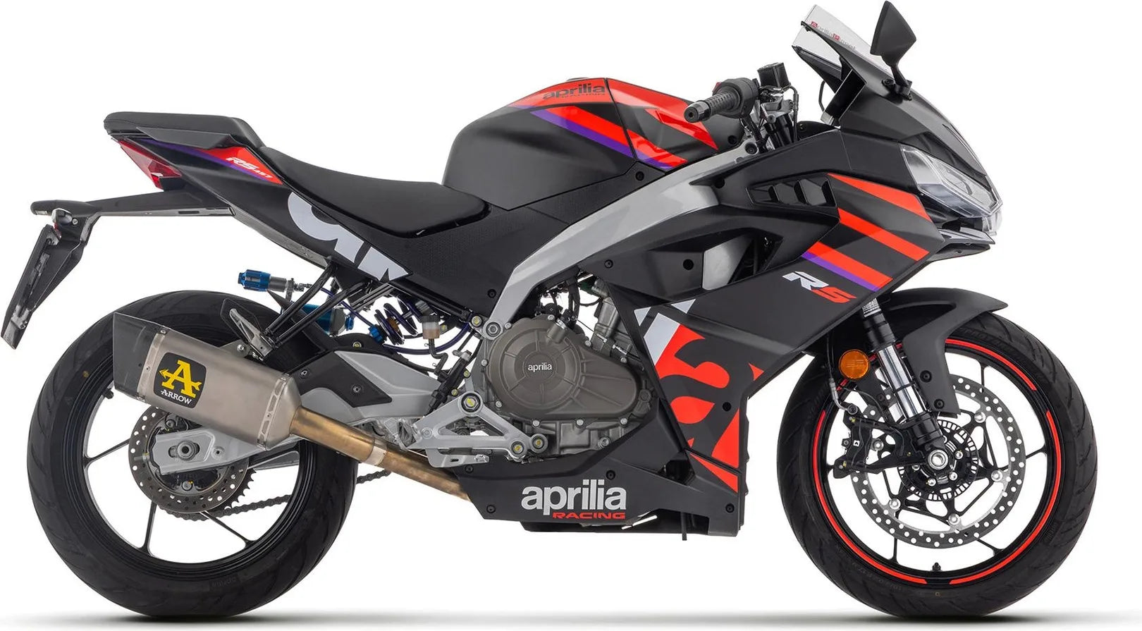Impianto Di Scarico Completo Non Catalizzato E Senza Omologazione Suono Pista Titanio Carbonio - Arrow Special Parts Compatibile Con Aprilia Rs 457 (2024-2025)