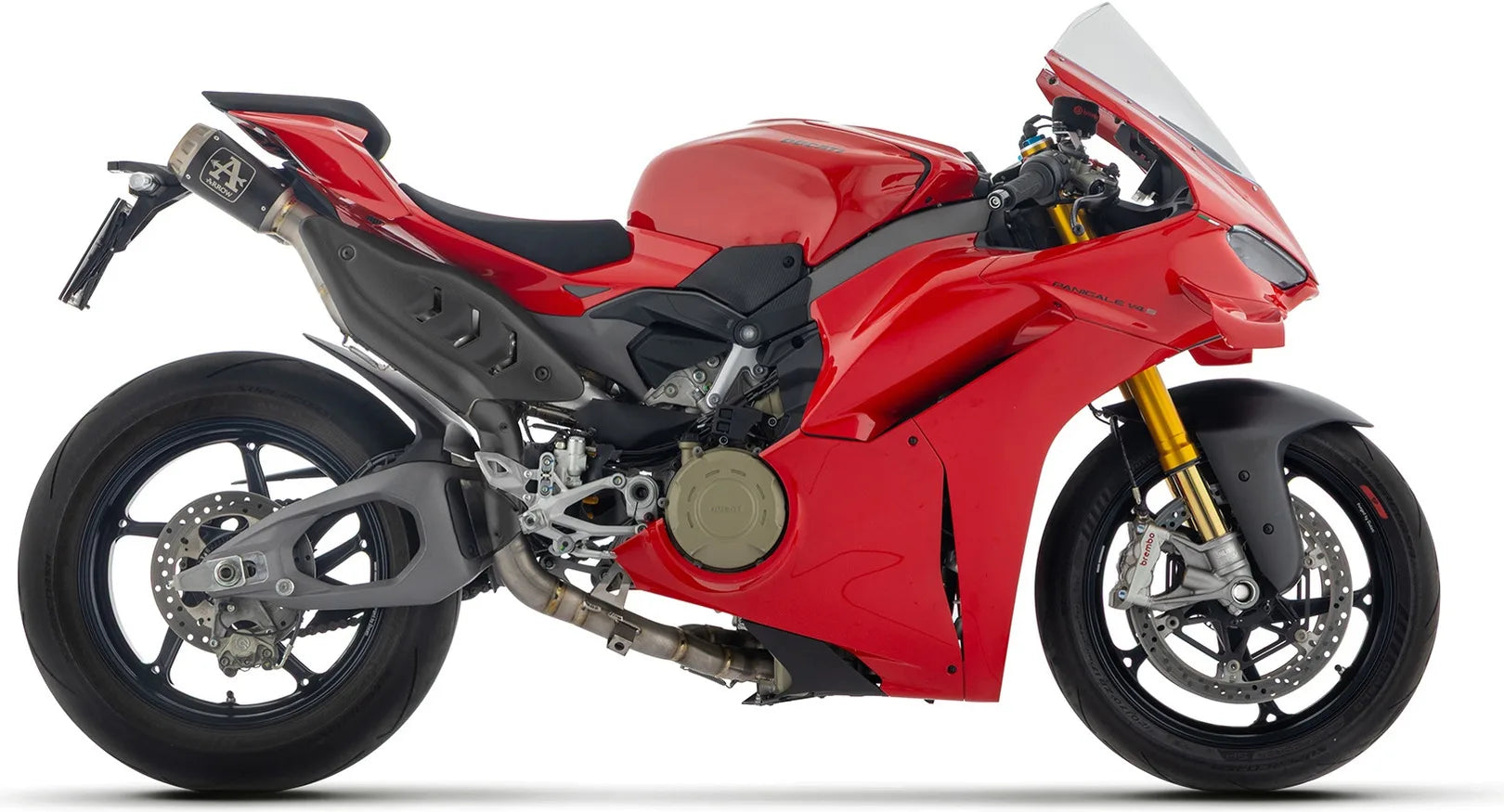 Impianto Di Scarico Completo Non Catalizzato E Senza Omologazione Suono Pro-Race Competition Titanio Nero Fondello Rete - Arrow Special Parts Compatibile Con Ducati Panigale V4 (2025-2026)