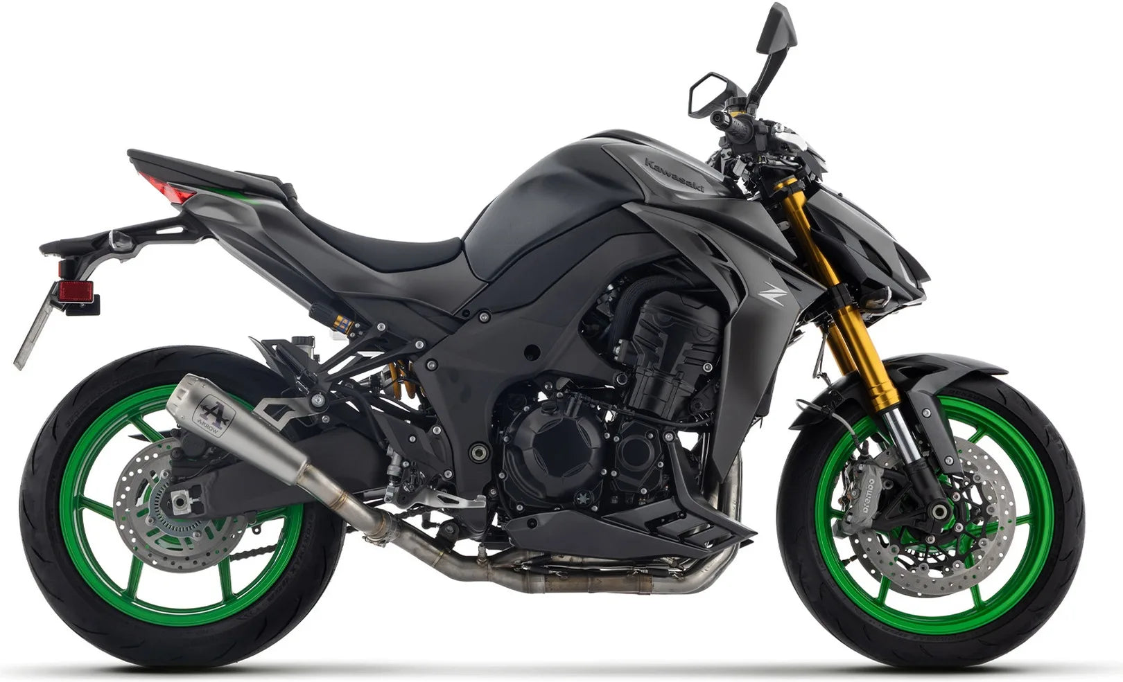 Impianto Di Scarico Completo Non Catalizzato E Con Omologazione Suono Pro-Race Inox Nero Fondello Inox - Arrow Special Parts Compatibile Con Kawasaki Z 1100 Se (2025-2026)