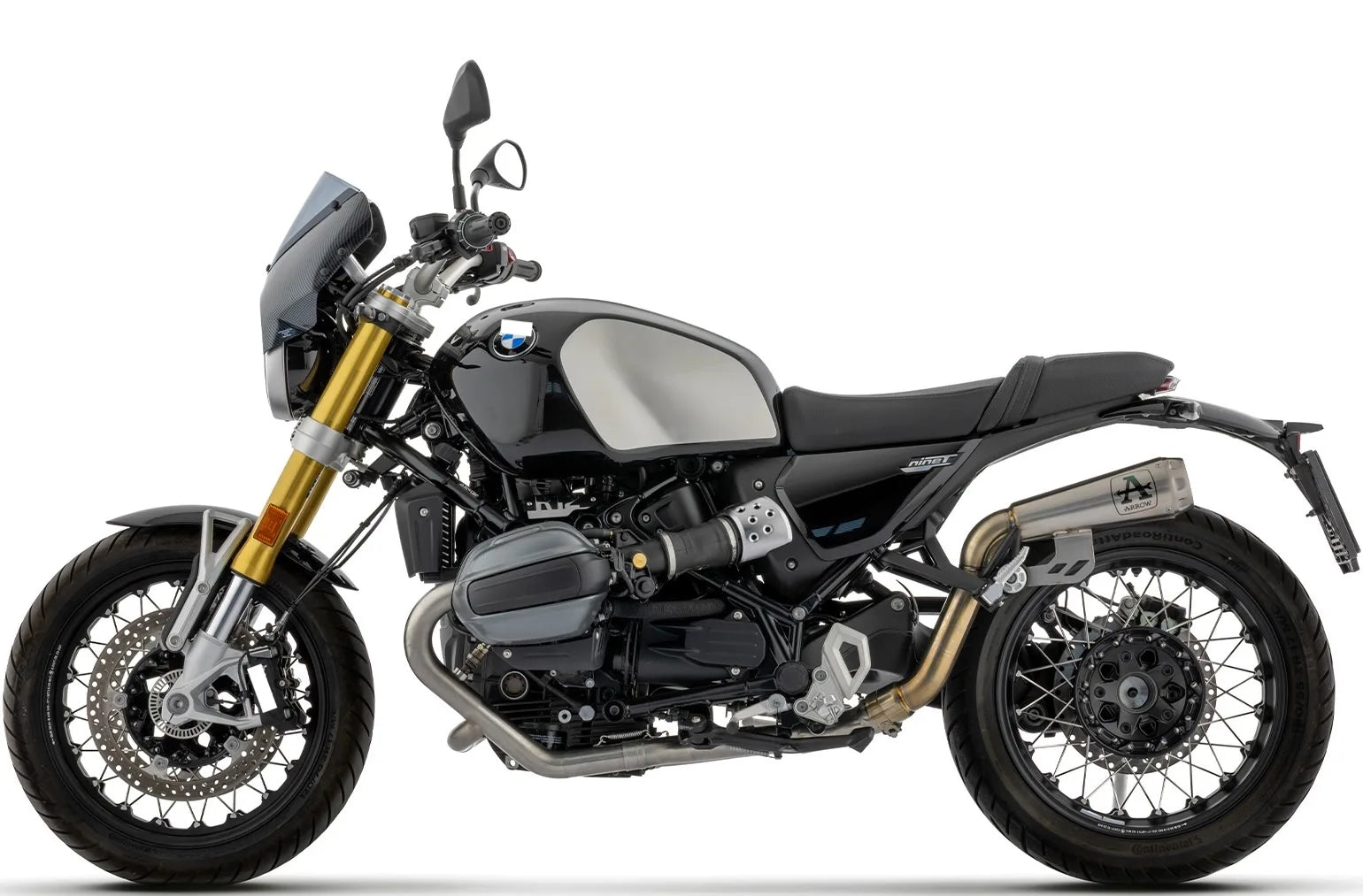 Impianto Di Scarico Completo Non Catalizzato E Con Omologazione Suono Pro-Race Full Titanio - Arrow Special Parts Compatibile Con Bmw R12 Nine T (2024-2026)