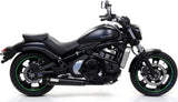 Impianto Di Scarico Completo Non Catalizzato E Con Omologazione Suono Rebel Alluminio Nero Carbonio - Arrow Special Parts Compatibile Con Kawasaki Vulcan 650 S (2021-2024)