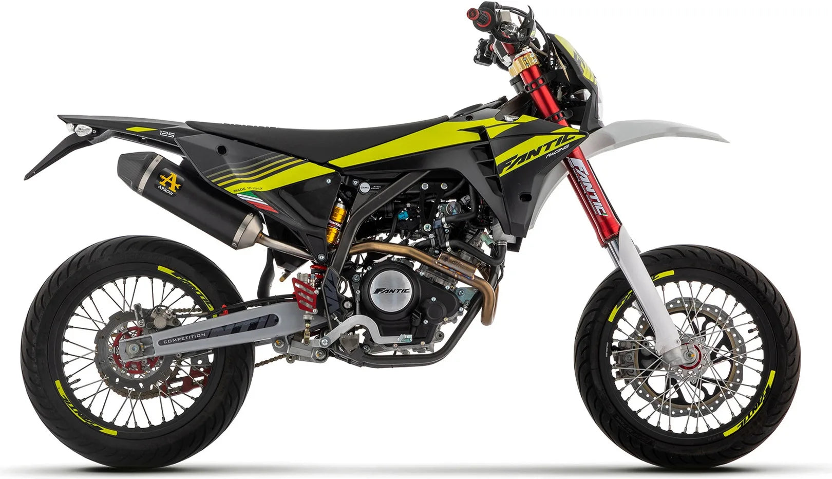 Terminale Di Scarico Con Omologazione Suono Thunder Alluminio Nero Carbonio - Arrow Special Parts Compatibile Con Fantic Motor Xef 125 (2023-2024)