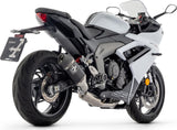 Complete Exhaust System Without Catalytic Converter And Without Sound Certification Veloce Black Aluminium Carbon - Arrow Special Parts Compatible With Triumph Daytona 660 (2024-2026)