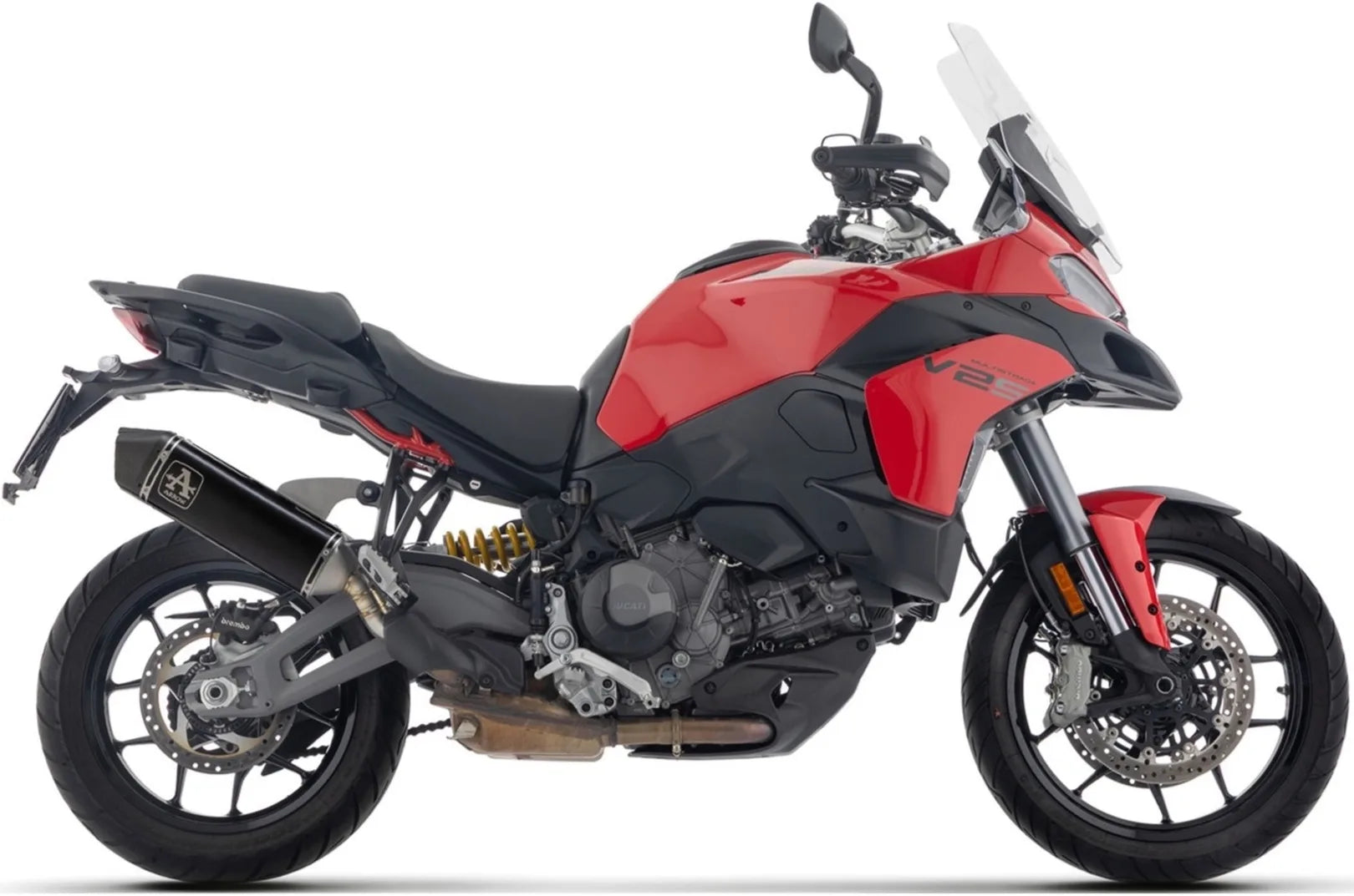 Terminale Di Scarico Con Omologazione Suono Veloce Titanio Nero Fondello Carby - Arrow Special Parts Compatibile Con Ducati Multistrada V2 - S (2025)